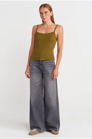 Dilvin Textured Cotton Modal Cami Blouse