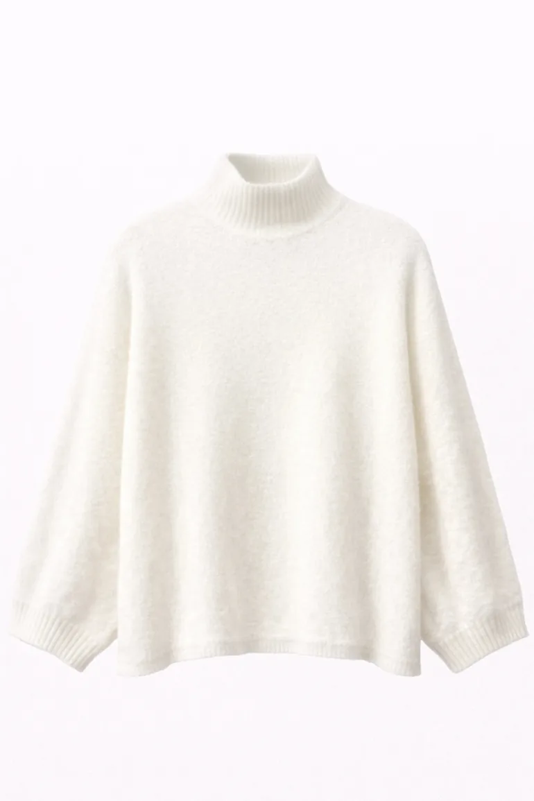 MIXRAY Oversized Ribbed Turtleneck Sweater