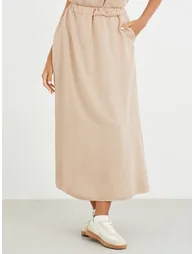 Solid Sleeveless Top and Midi Skirt Co-Ords - 2