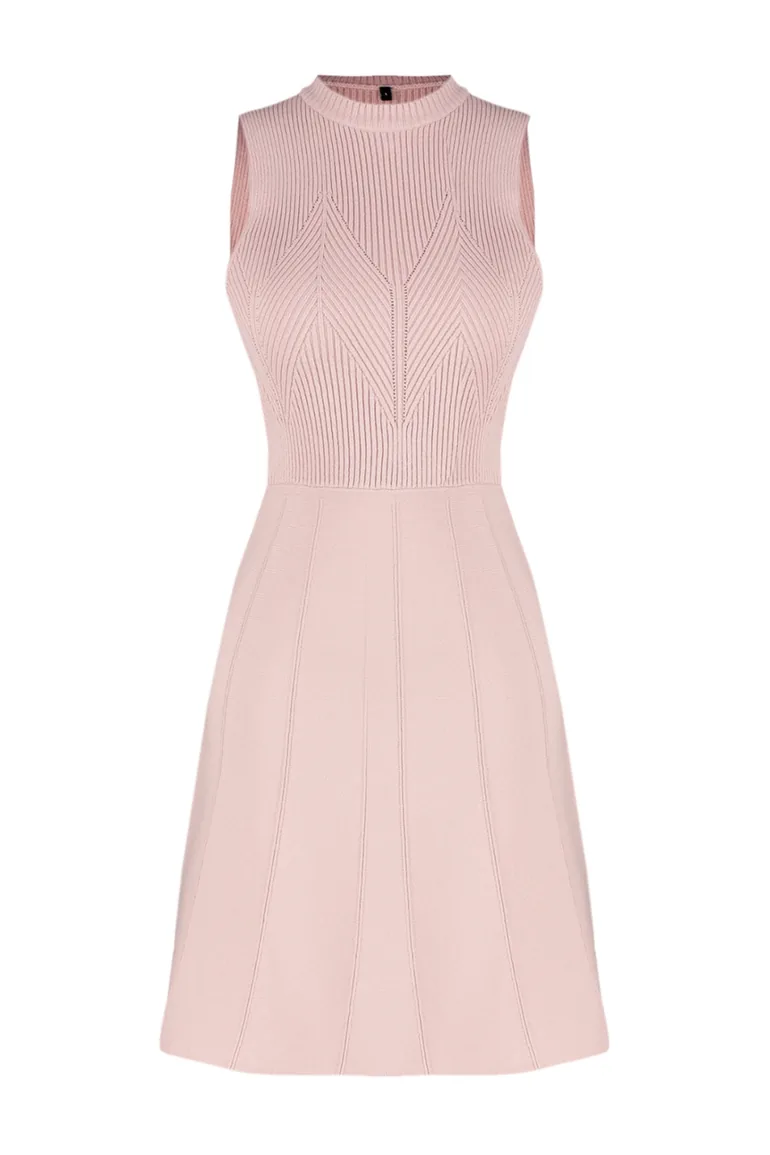 Pink Knitwear Dress - 5