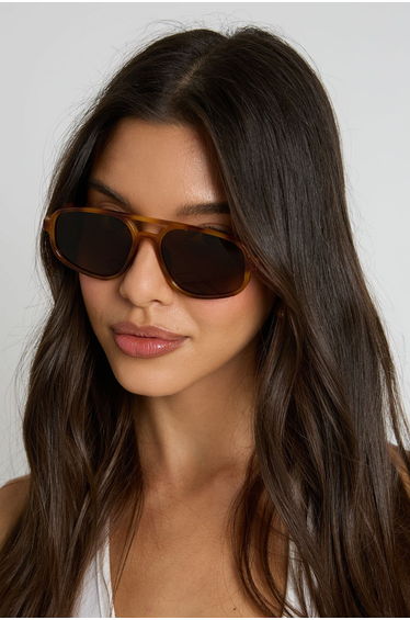 Tortoise Shell Aviator Sunglasses - brown