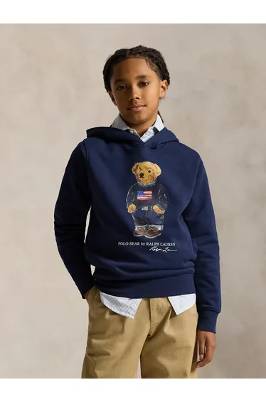 Ralph Lauren Boys Polo Bear Hoodie In Navy