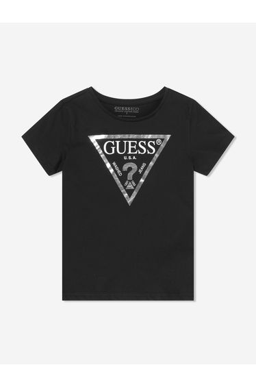 Guess Girls Logo T-Shirt in Black
