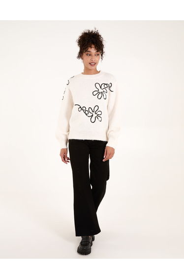 Abstract Flower Sequin Jumper