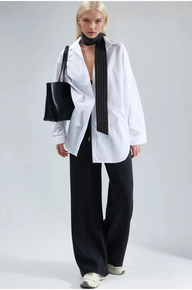 BUSEM Mid Waist Wide Leg Modal Pants