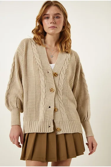 Cardigan - Beige - Oversize