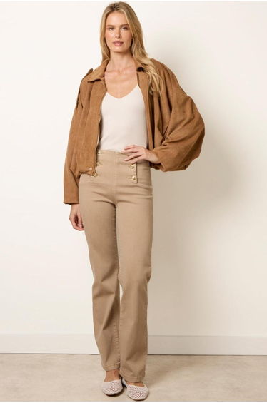 Triple Button Front Jeans