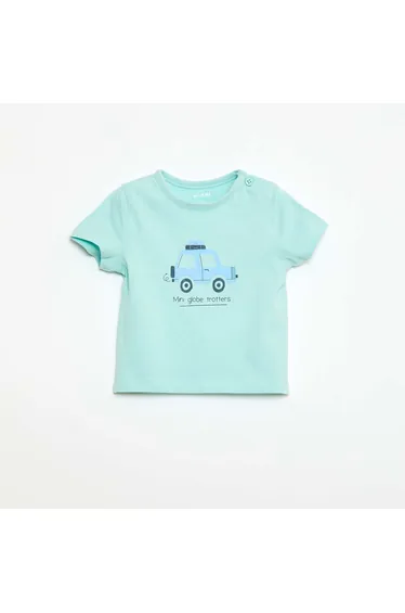 Short-sleeved T-shirt with animation BLUE