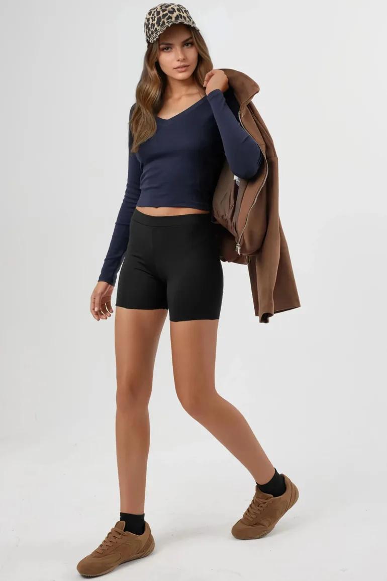 BUSEM V-Neck Long Sleeve Fitted Blouse - 1