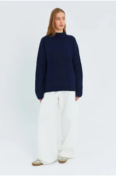 Mixray Thick Knit Half Turtleneck Sweater