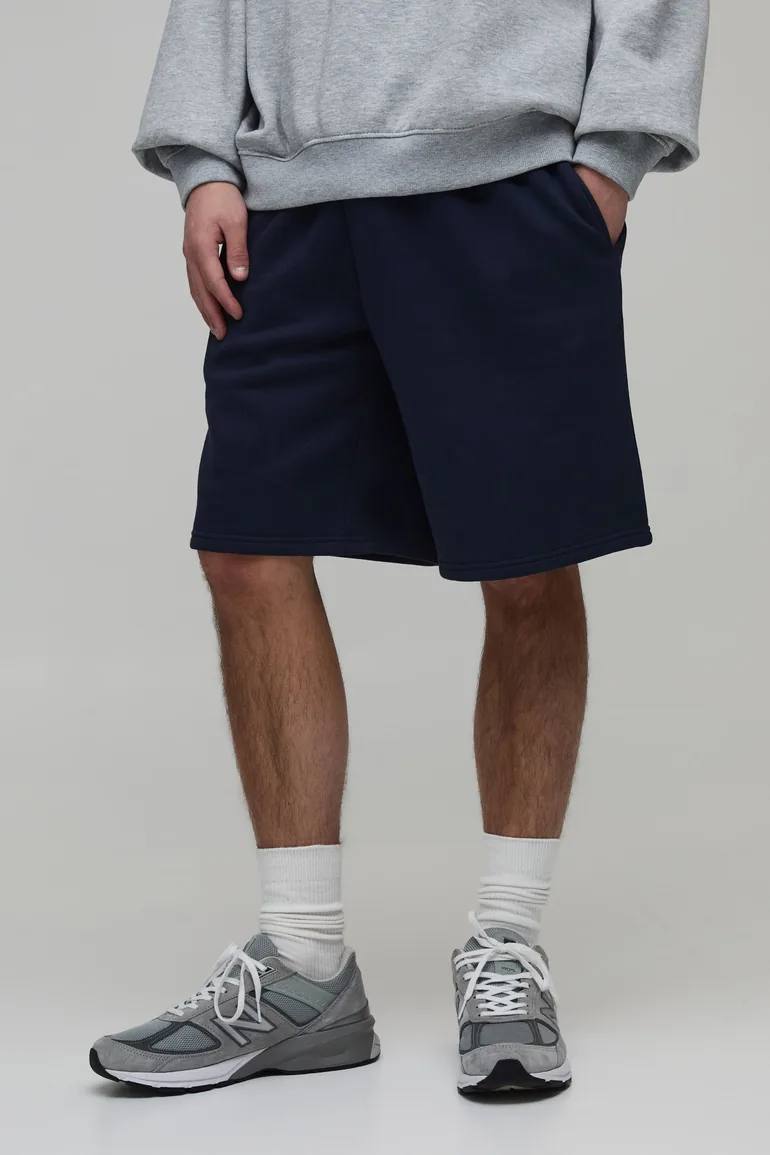 Basic Baggy Fit Jersey Short - navy