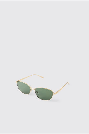 Metal Trim Square Sunglasses - gold