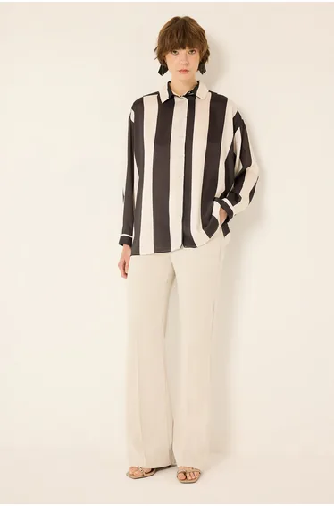 STRIPED SATIN SHIRT