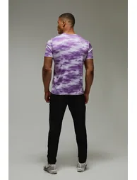 Man Active Abstract Cloud Regular Fit T-Shirt - purple - 1