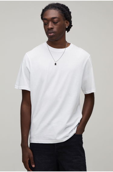 White Regular Blurred Floral Back Print T-Shirt - white