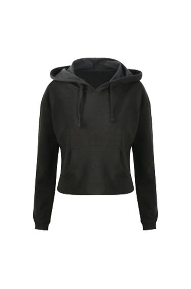 AWDis Just Hoods Womens/Ladies Girlie Cropped Hoodie - Jet Black