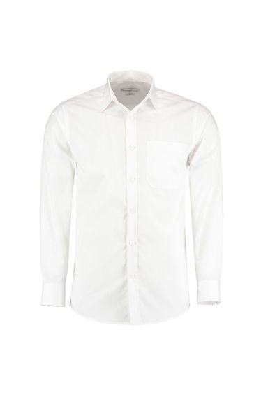 Kustom Kit Mens Poplin Tailored Long-Sleeved Formal Shirt - White
