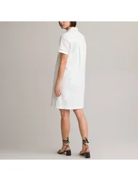 Linen/Cotton Shift Dress with Short Sleeves - 3
