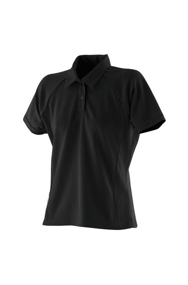 Finden & Hales Womens/Ladies Piped Performance Polo Shirt - Black