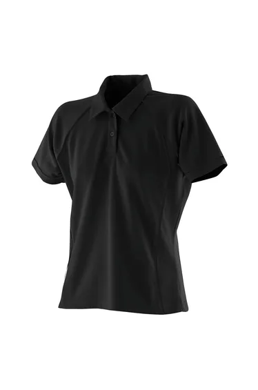 Finden & Hales Womens/Ladies Piped Performance Polo Shirt - Black