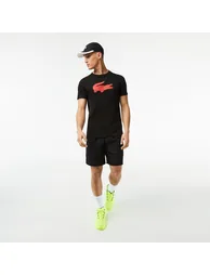Men's Lacoste SPORT 3D Print Crocodile Jersey T-Shirt in Black - 4