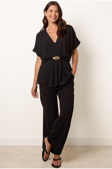 Two Piece Buckle Trouser Set