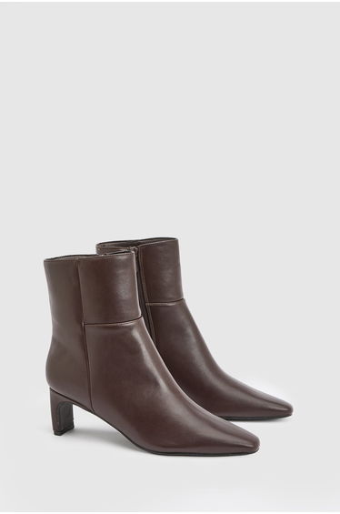 Tania Faux Leather Medium Stiletto Heel Ankle Boots