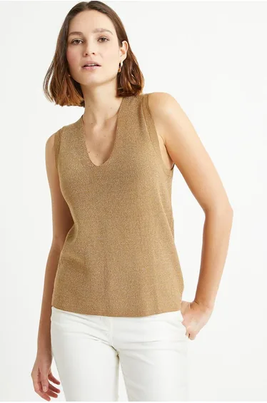 Sleeveless V-Neck Top