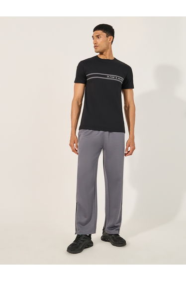 Minimal Print Panelled Regular Fit T-Shirt