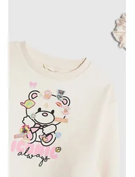 Mini Girls Pink Iconic Bear Sweatshirt Set - 2