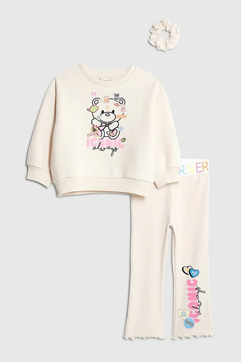 Mini Girls Pink Iconic Bear Sweatshirt Set
