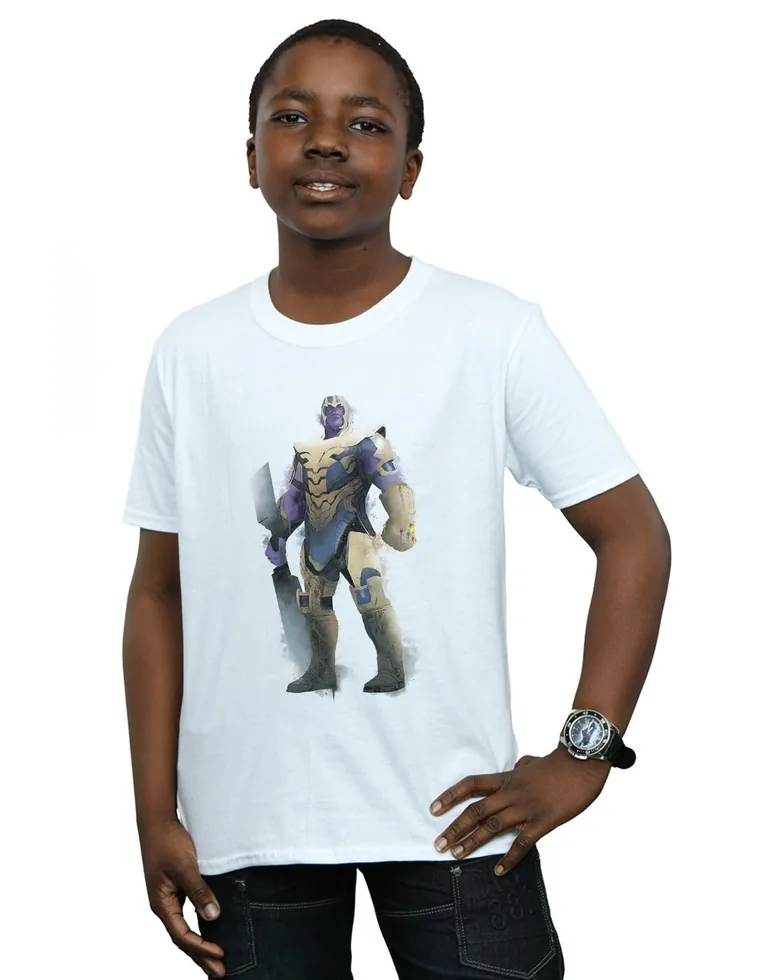 Marvel Boys Avengers Endgame Painted Thanos T-Shirt - White