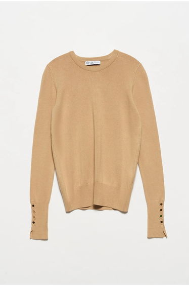 DILVIN Ribbed Crew Neck Slim Fit Sweater
