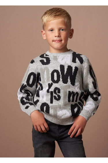 Bowen Grey Christmas Slogan Knit