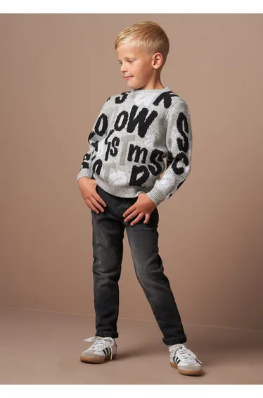 Bowen Grey Christmas Slogan Knit