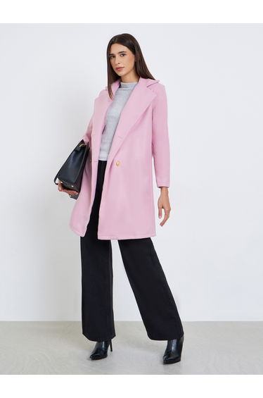Light Pink Midi Button Coat