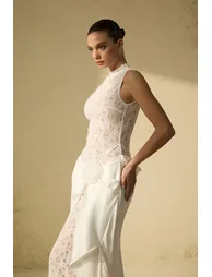 Unforgettable Night White Floral Lace Sleeveless Maxi Dress - 8