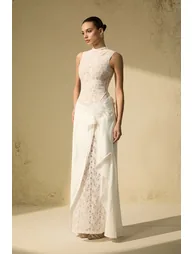 Unforgettable Night White Floral Lace Sleeveless Maxi Dress - 3
