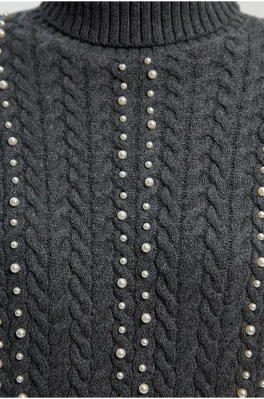 سترة كارين ميلين رمادي بأكمام طويلة