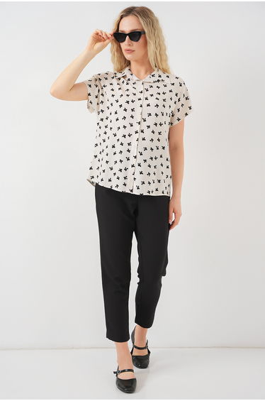 Women's Short Sleeve Patterned Shirt