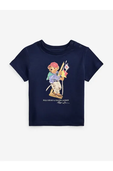 Ralph Lauren Baby Boys Polo Bear Jersey T-Shirt in Navy