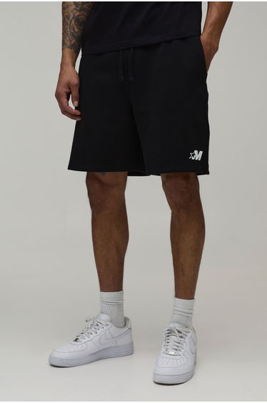 Baggy Fit M Star Jersey Short - black