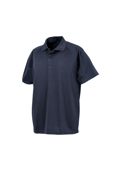 Spiro Impact Mens Performance Aircool Polo T-Shirt - Navy Blue