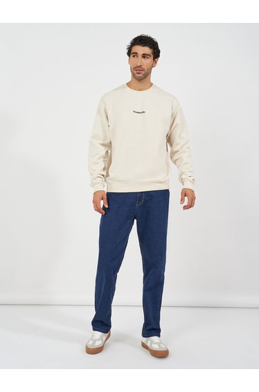 Minimal Slogan Print Relaxed Fit Sweatshirt