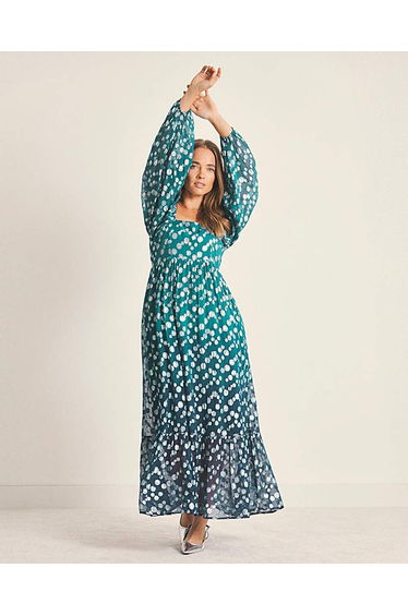 Ombre Dobby Jacquard Smock Dress