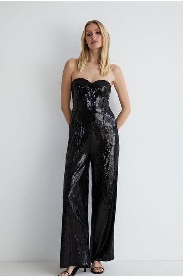 Sequin Sweetheart Bandeau Jumpsuit