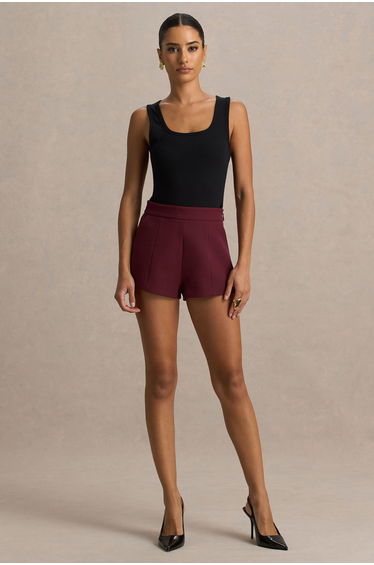 Lina | Burgundy Tailored Shorts