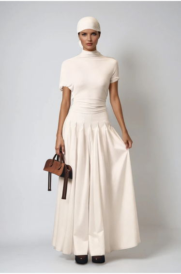 Drita Cutout Ruch Flared Maxi Dress