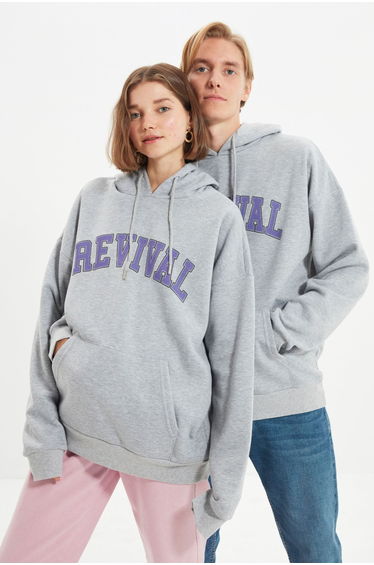 Sweatshirt - Gray - Oversize
