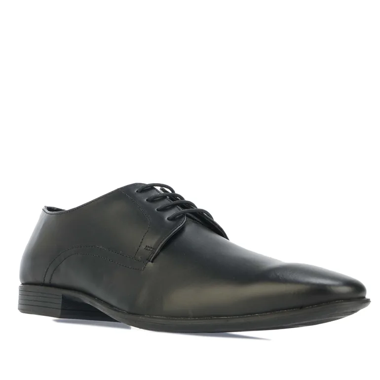 Men's Lambretta Ben Leather Derby Shoes in Black - 1